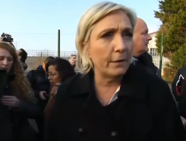Ms Len Pen sais she was refused entry to the Grande-Synthe camp because she 'doesn't agree' with the pro-refugee views of those running it, but authorities say it was because she arrived without any prior notice