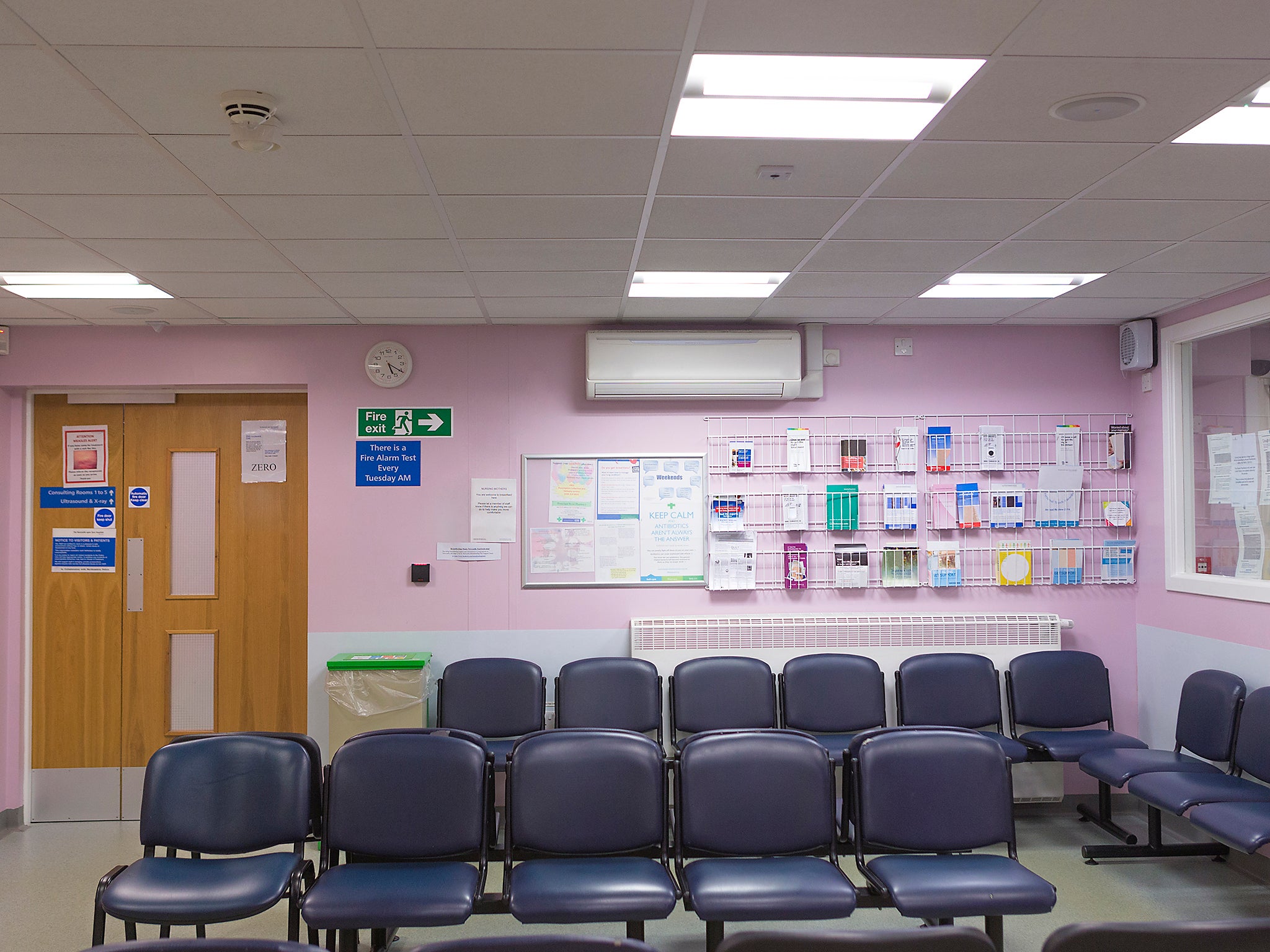 Empty patient waiting room