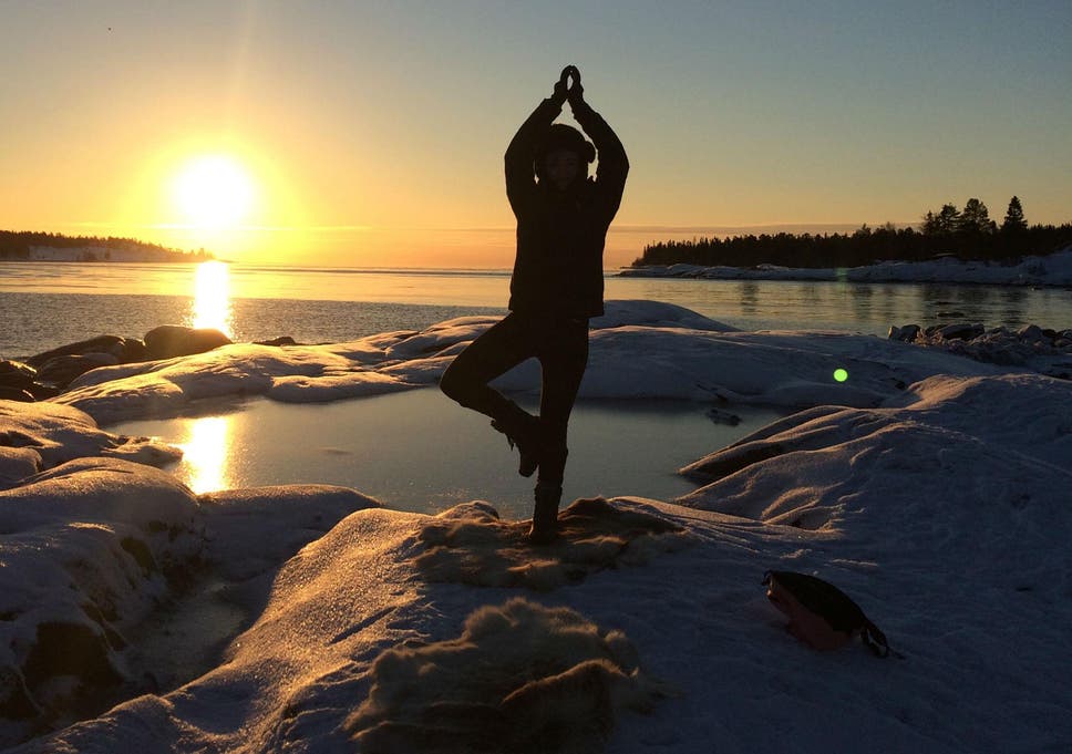 Image result for Yoga on frozen lake