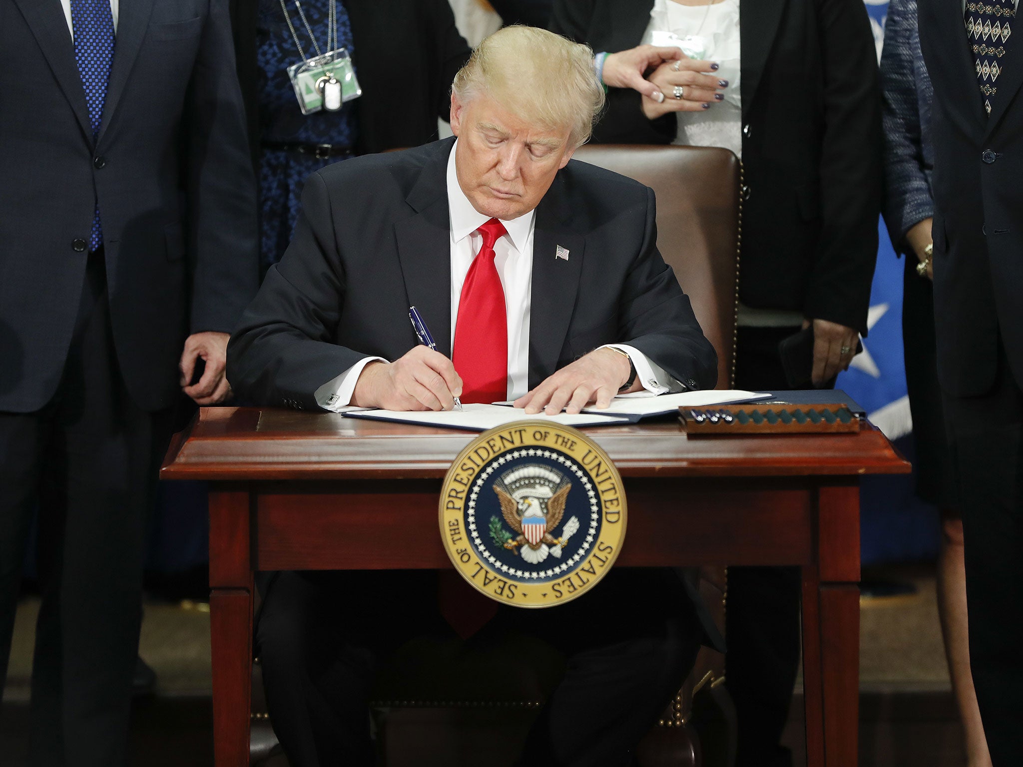On 25 January 2017, President Donald Trump signed an executive order for border security and immigration enforcement improvements at the Department of Homeland Security