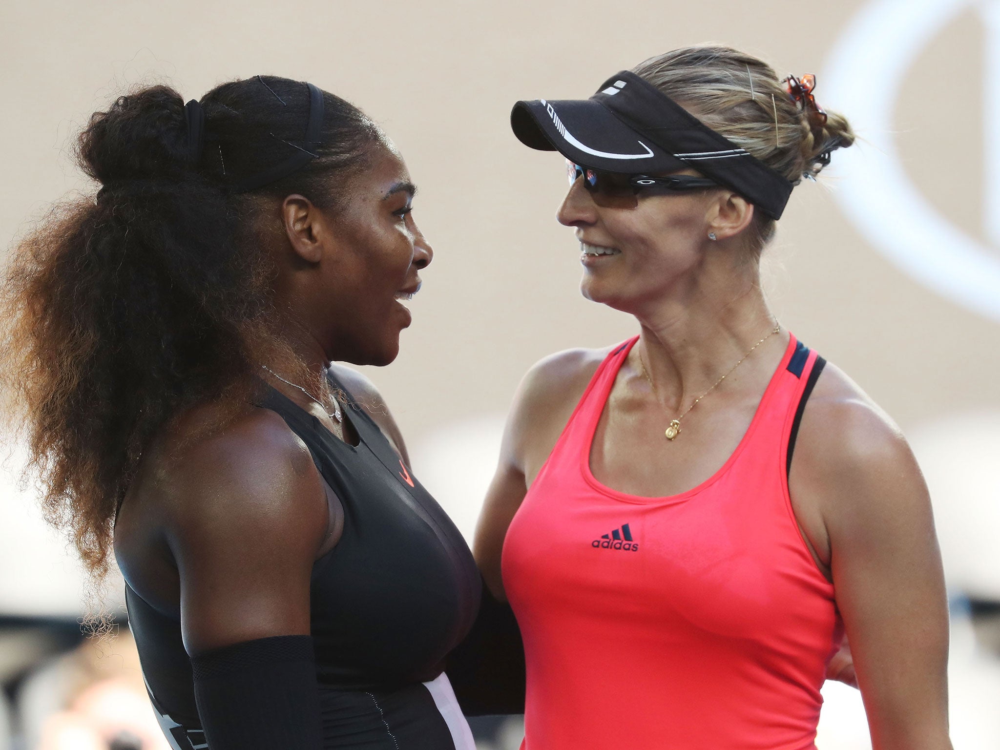 Williams and Lucic-Baroni together after their semi-final bout