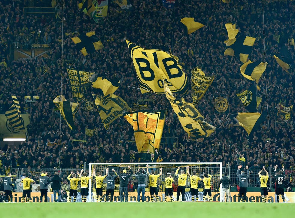 Dortmund's 'yellow wall' is the largest terrace for standing spectators in Europe