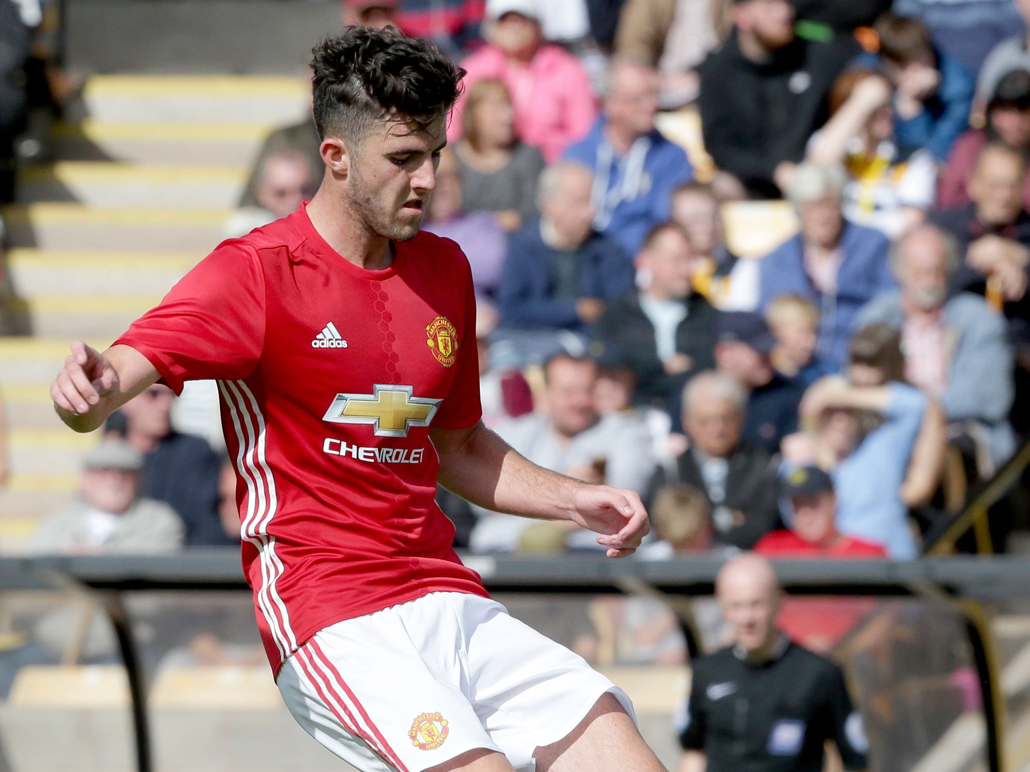 Sean Goss in action for Manchester United's U-21s