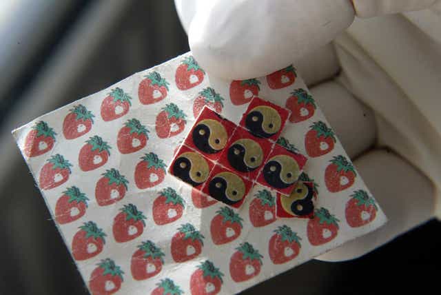Drugs in the form of small paper squares, which are usually sold as acid or LSD, were seized in Paisley