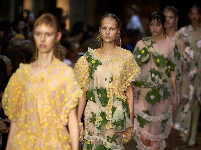 Simone Rocha used buttercup yellow as the cornerstone of her collection