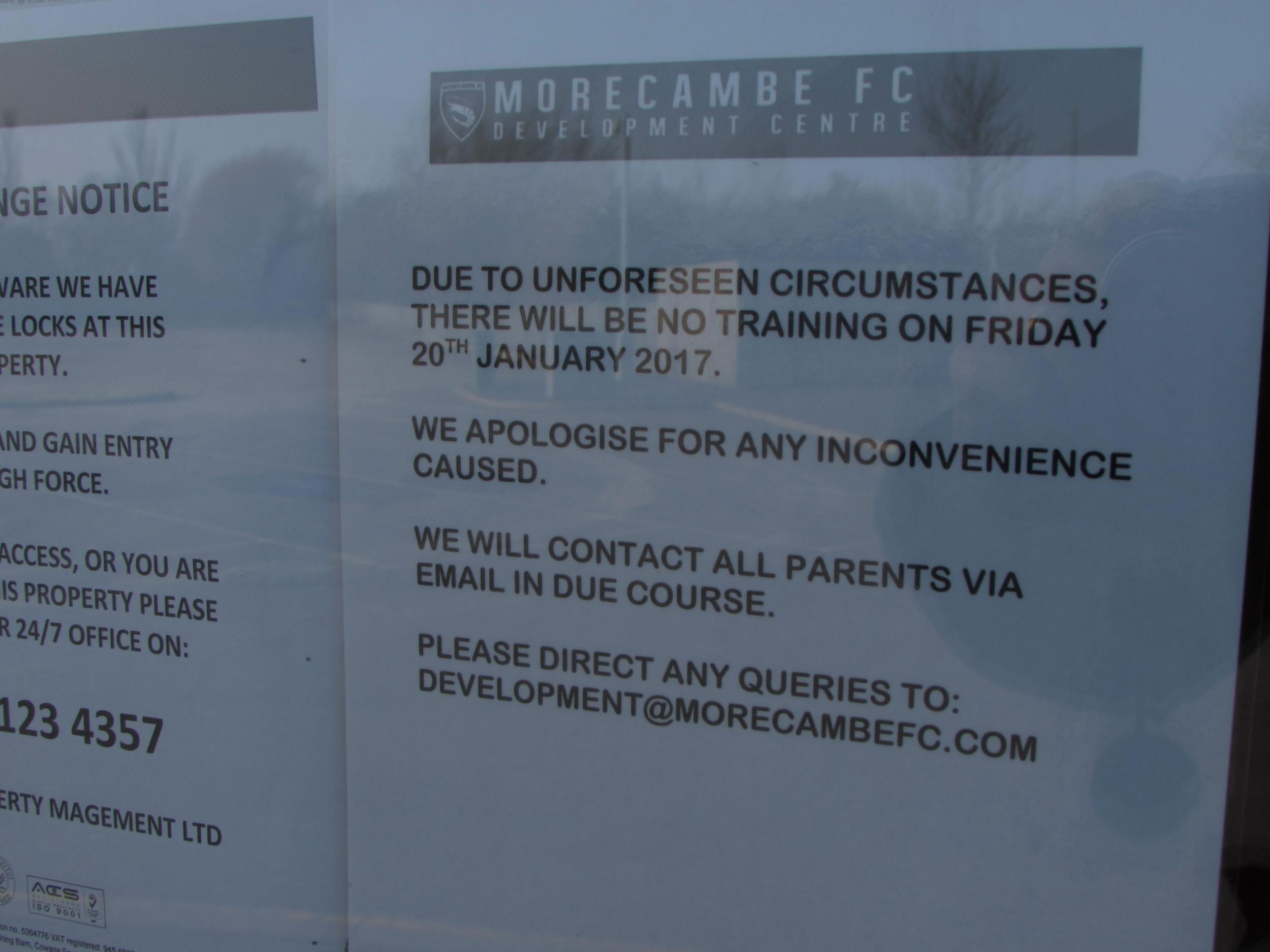 Morecambe's youth teams don't have enough funding to function at current