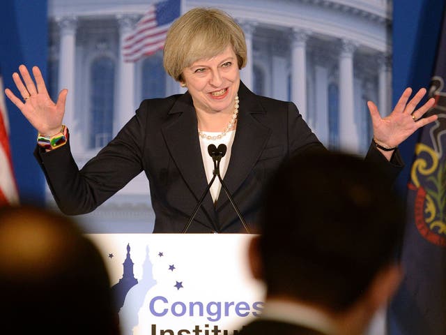 Prime Minister Theresa May addressing the Republican congressmen's retreat in Philadelphia ahead of her meeting with Donald Trump on Friday
