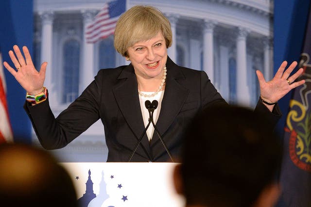 Prime Minister Theresa May addressing the Republican congressmen's retreat in Philadelphia ahead of her meeting with Donald Trump on Friday