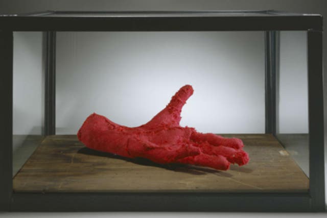 Louise Bourgeois, ‘Hand’, 2001, fabric, wood, glass and steel (co