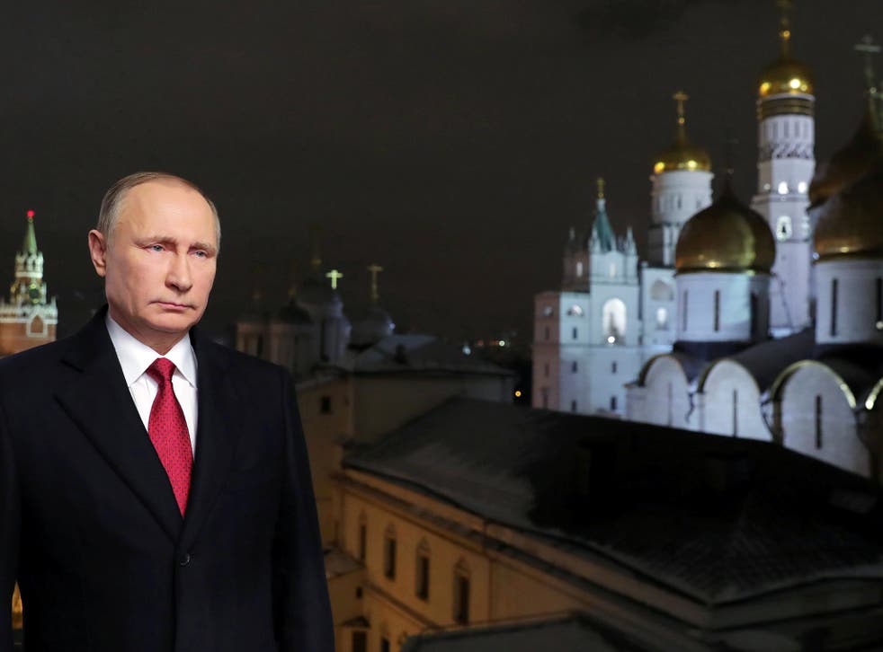 Russia's President Vladimir Putin makes his annual New Year address to the nation in Moscow