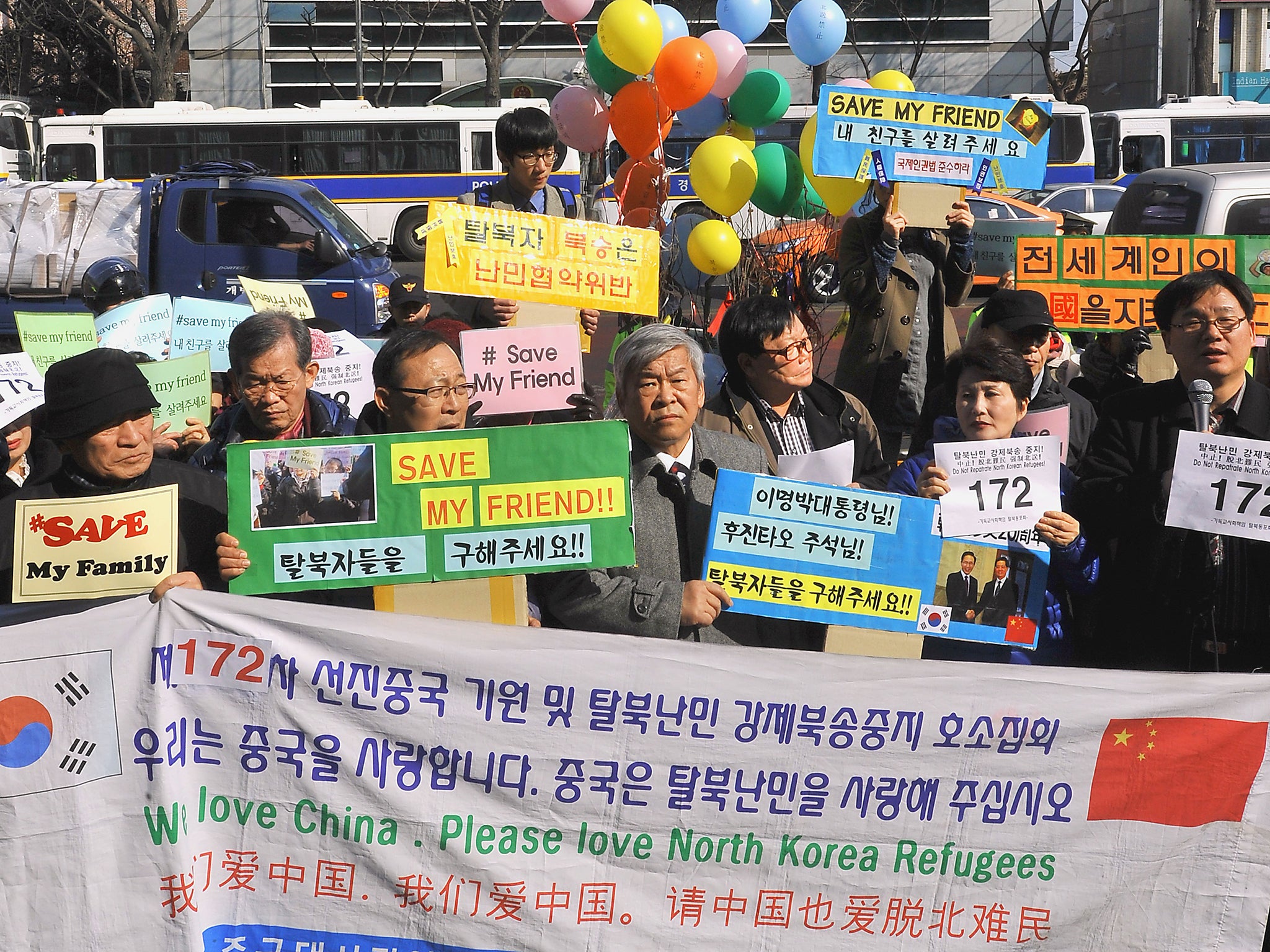 South Korean human rights activists advocate for refugees (Getty)