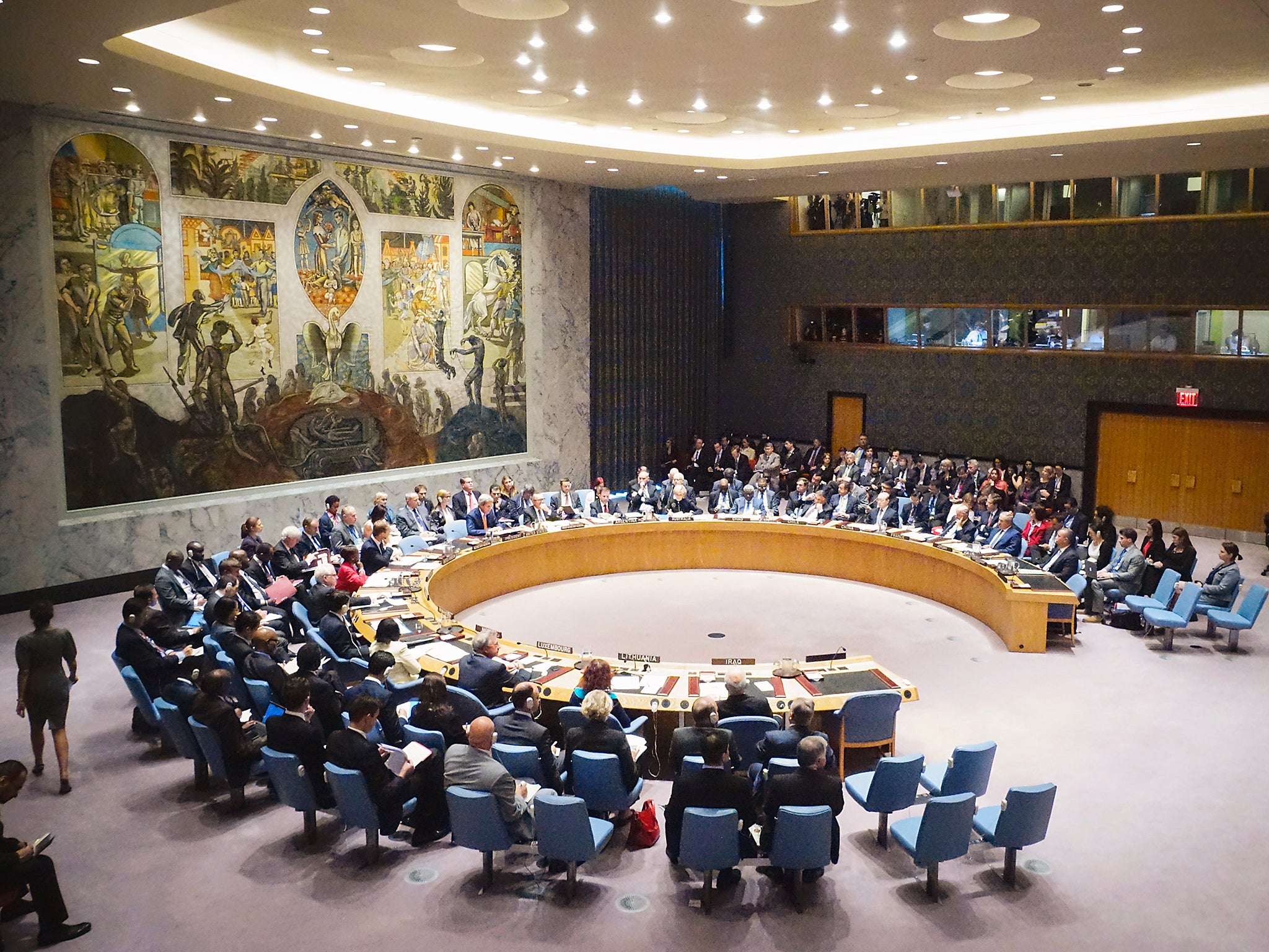 The United Nations Security Council gather together. North Korea may fall increasingly on their radar (Getty)