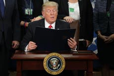 Donald Trump signs executive order to ban refugees 