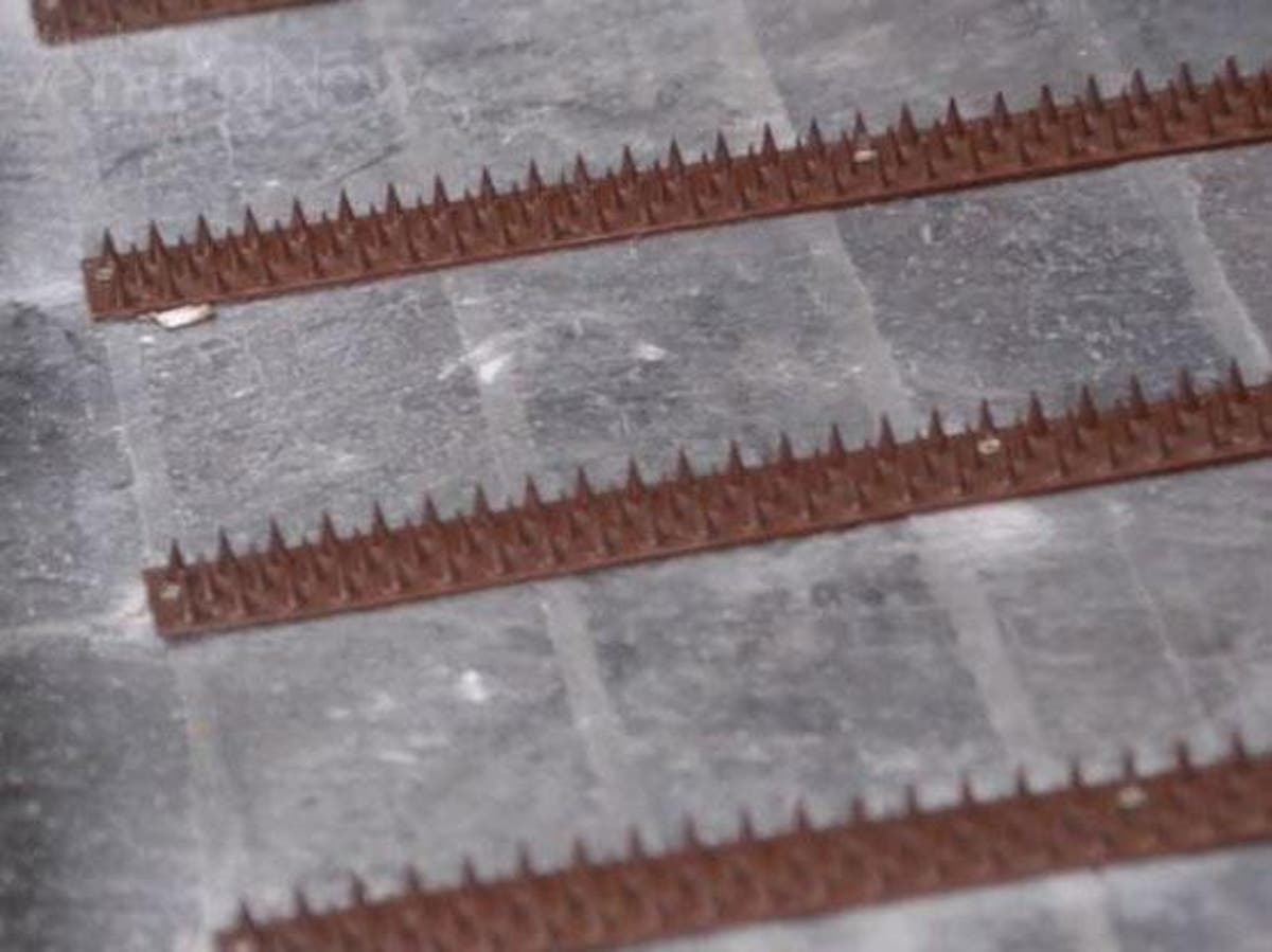 Homeless spikes installed to stop people sleeping rough in city centre ...