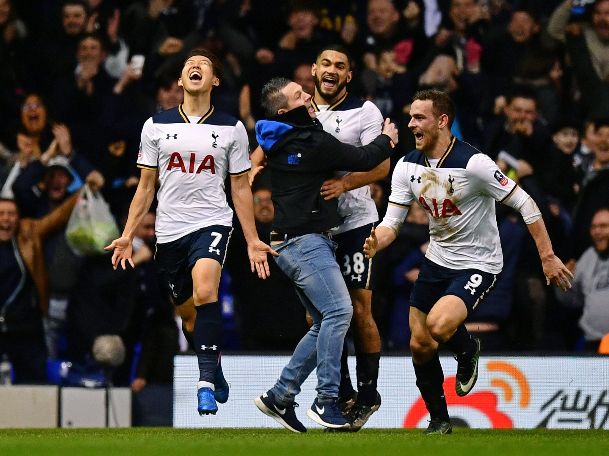 There was jubilation in the stands after Son's late winner