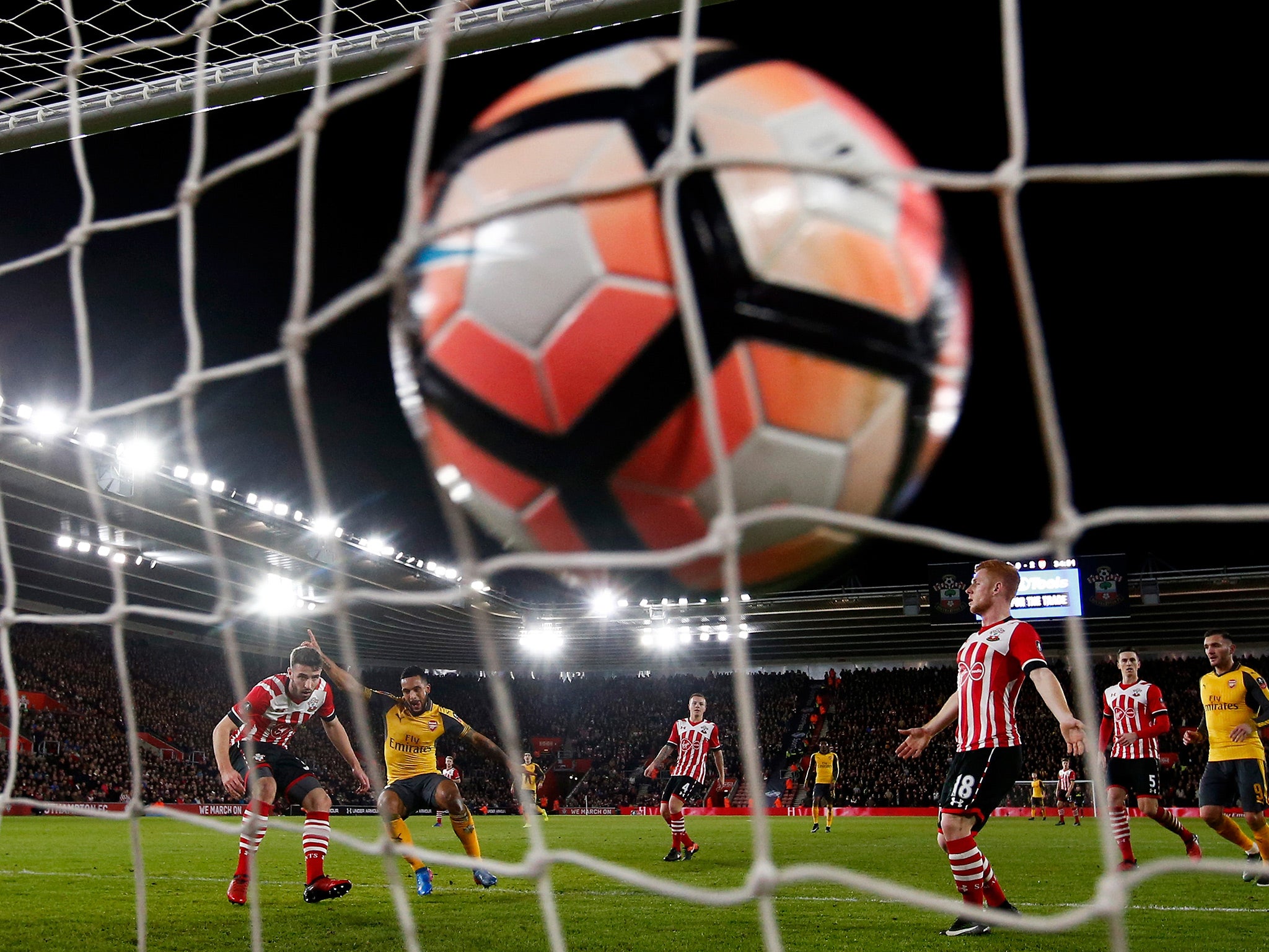 Walcott drove home for Arsenal's third ten minutes before half-time