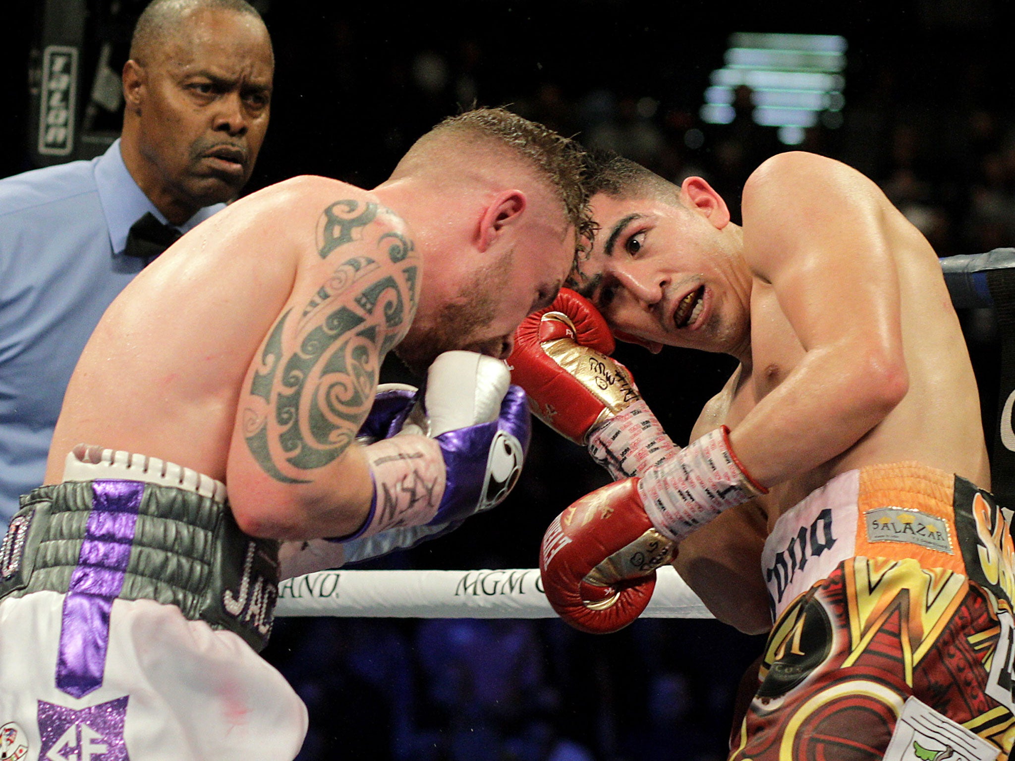 The two boxers in action