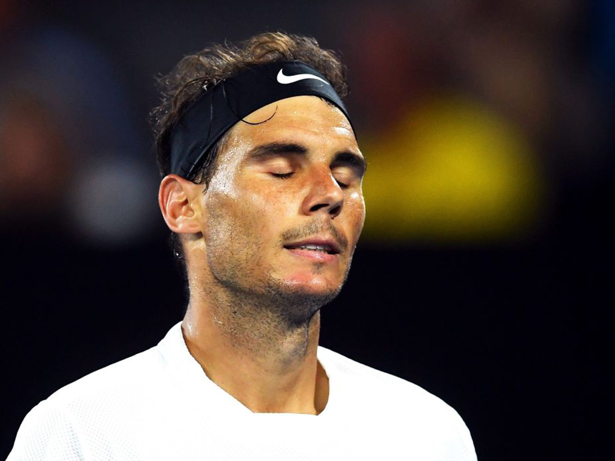 Rafael Nadal at the Australian Open Grand Slam tennis tournament in Melbourne, Victoria