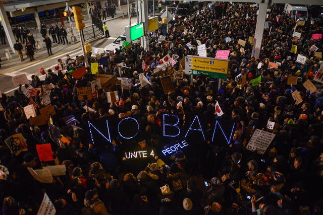 People across America are protesting against Trump’s travel ban