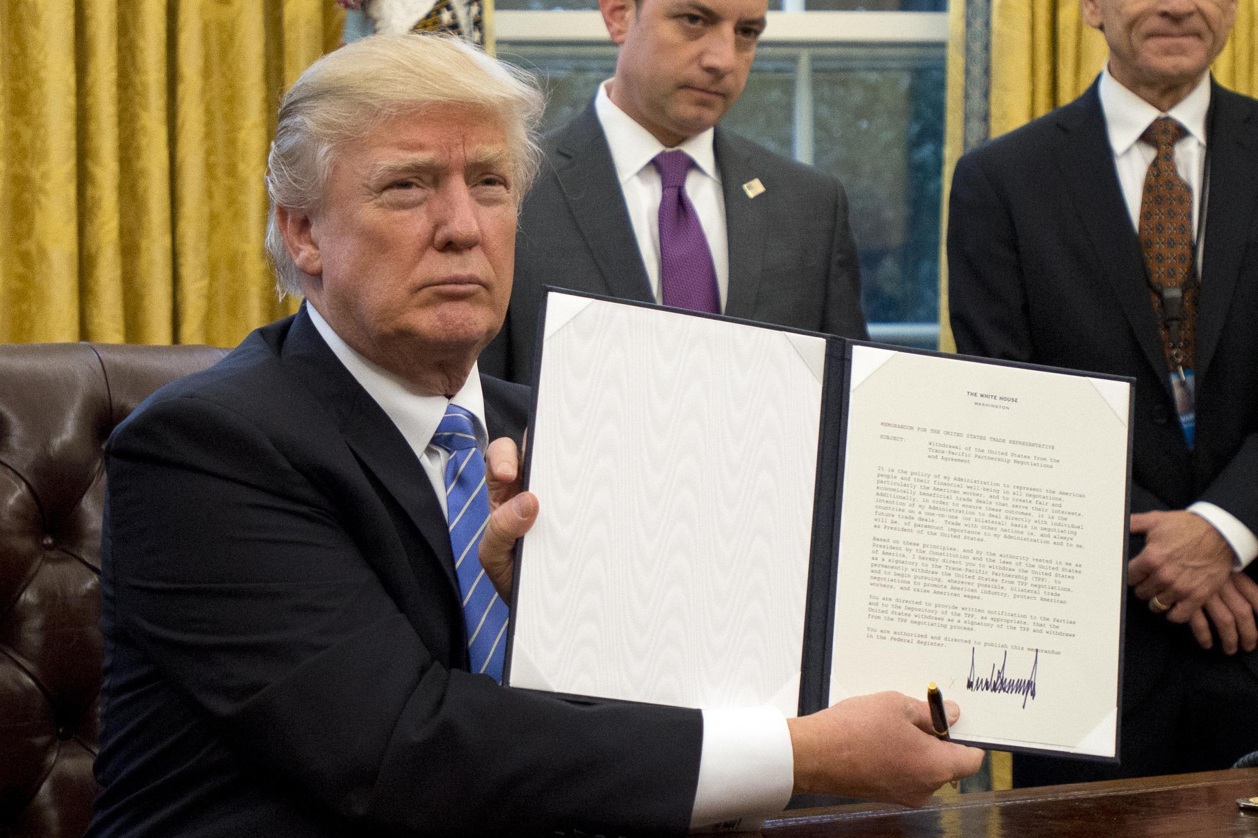 President Trump signed an executive order and three memoranda over