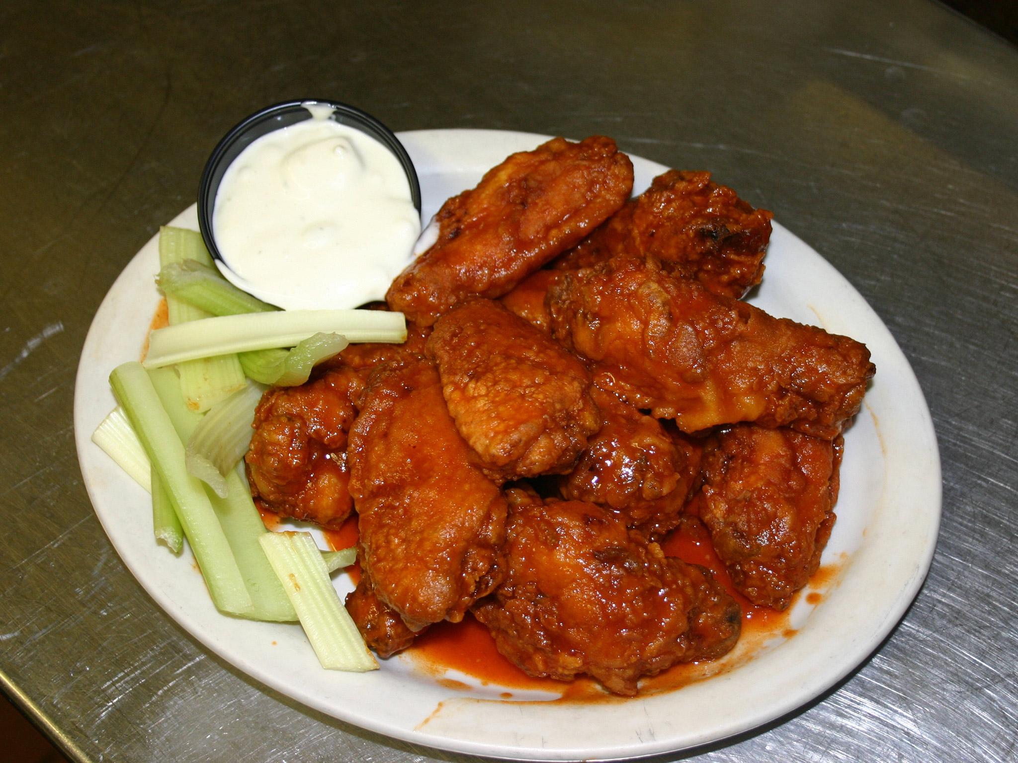 The chicken wings that Adam Richman ate for his challenge.