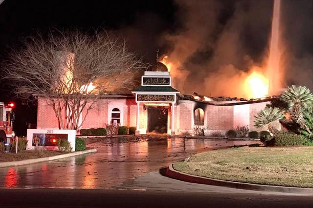 The blaze destroyed the mosque in Victoria, Texas