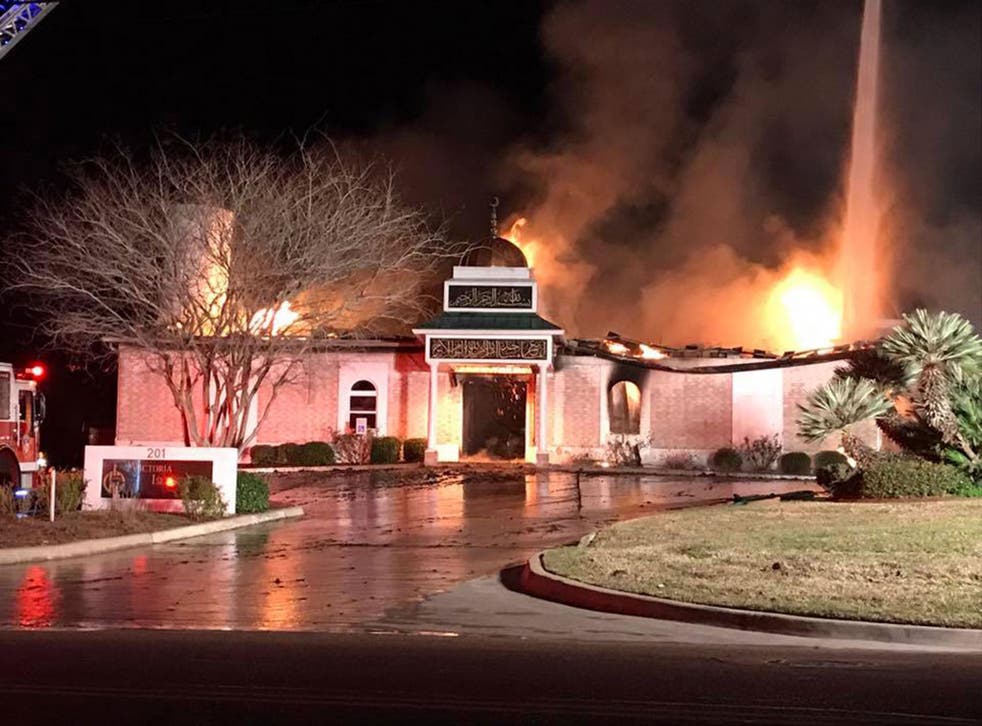 The blaze destroyed the mosque in Victoria, Texas