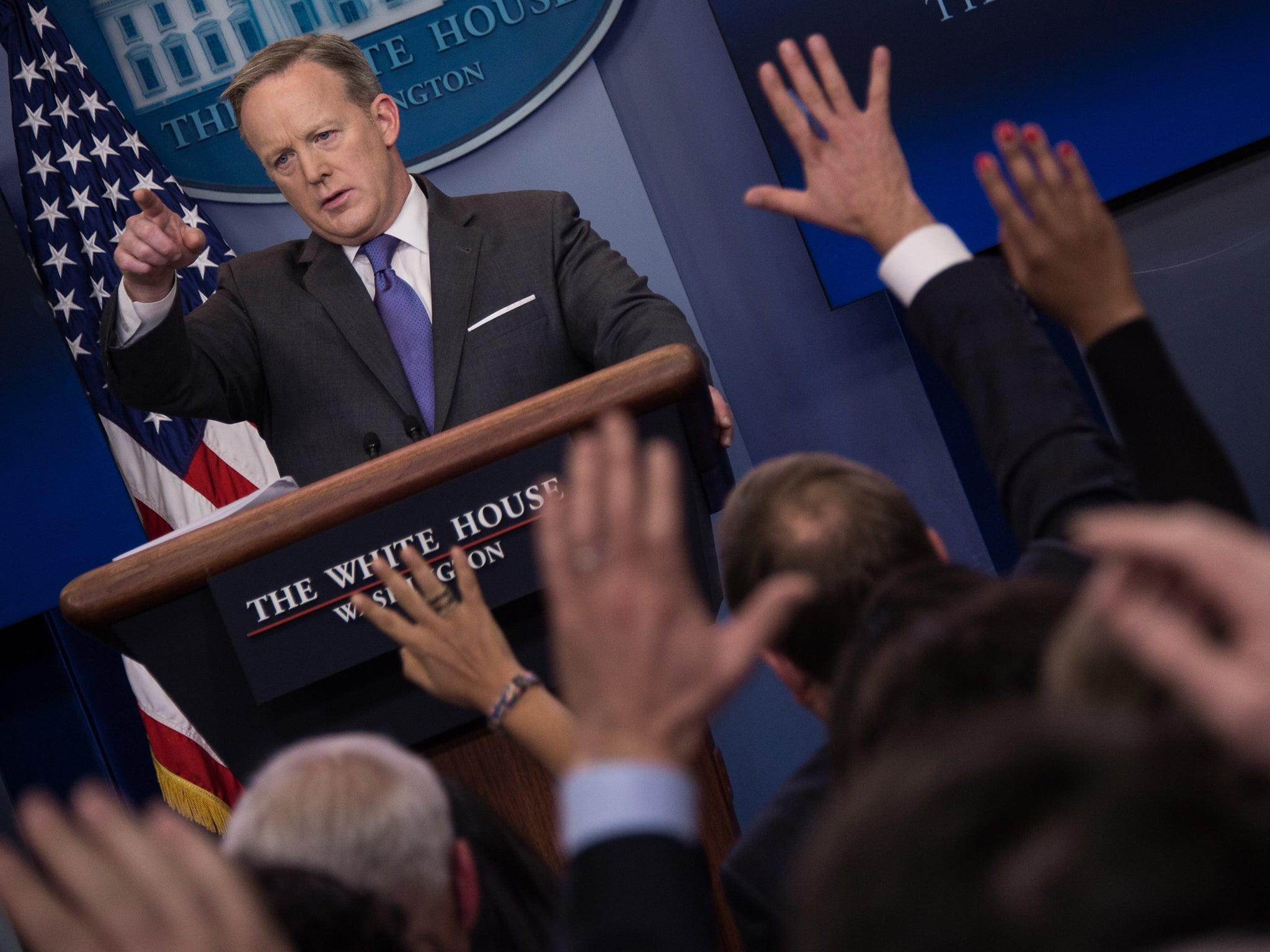 Sean Spicer holds daily press briefing at White House