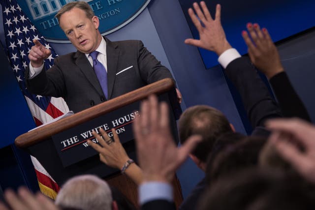 Sean Spicer holds daily press briefing at White House