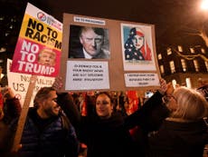 Thousands march across Britain in protest at Trump travel ban