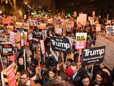Thousands march on Downing Street amid protests at Trump travel ban