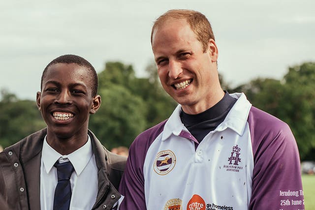 Centrepoint has helped Dale Taylor-Gentles, seen here with the charity's patron Prince William, get from homelessness to university