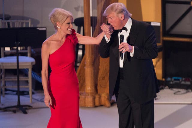 Campaign manager Kellyanne Conway and President Donald Trump
