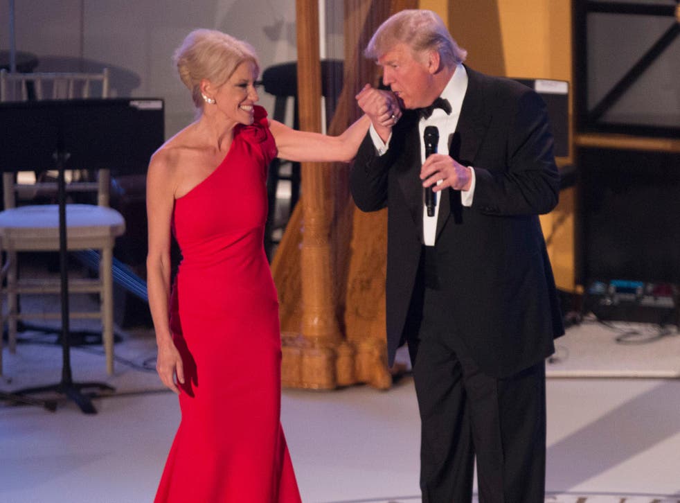Campaign manager Kellyanne Conway and President Donald Trump