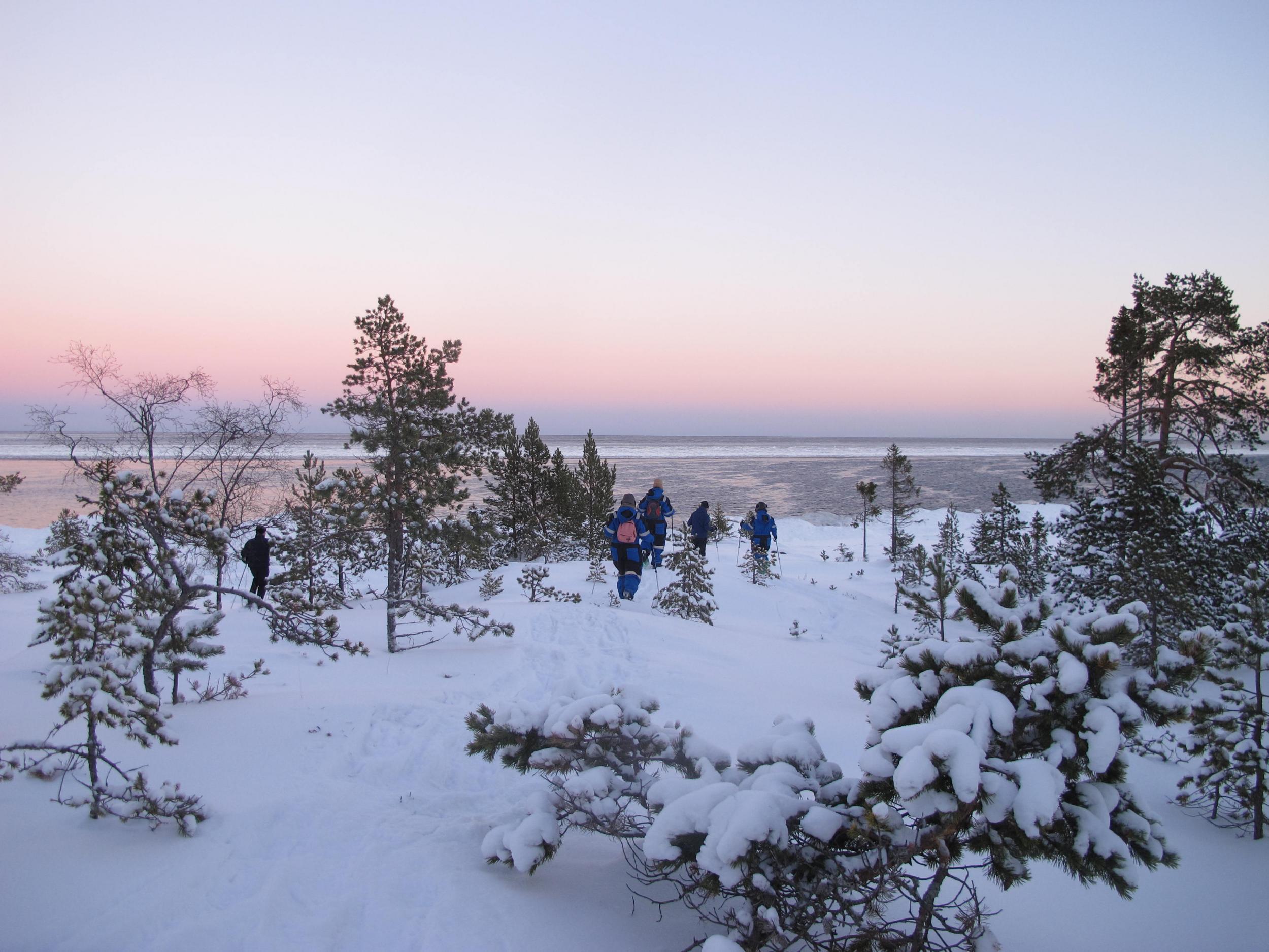 Snowshoeing expeditions are also part of the Arctic wellness retreat