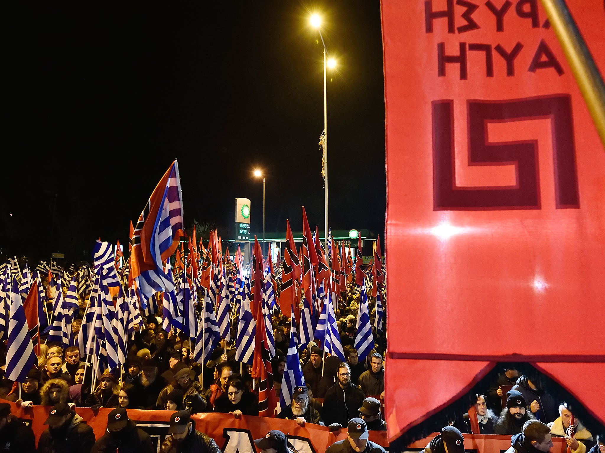 Golden Dawn supporters protest in Athens last week. Extreme ideologies in Greece are in part a legacy of the vicious civil war there in the late 1940s