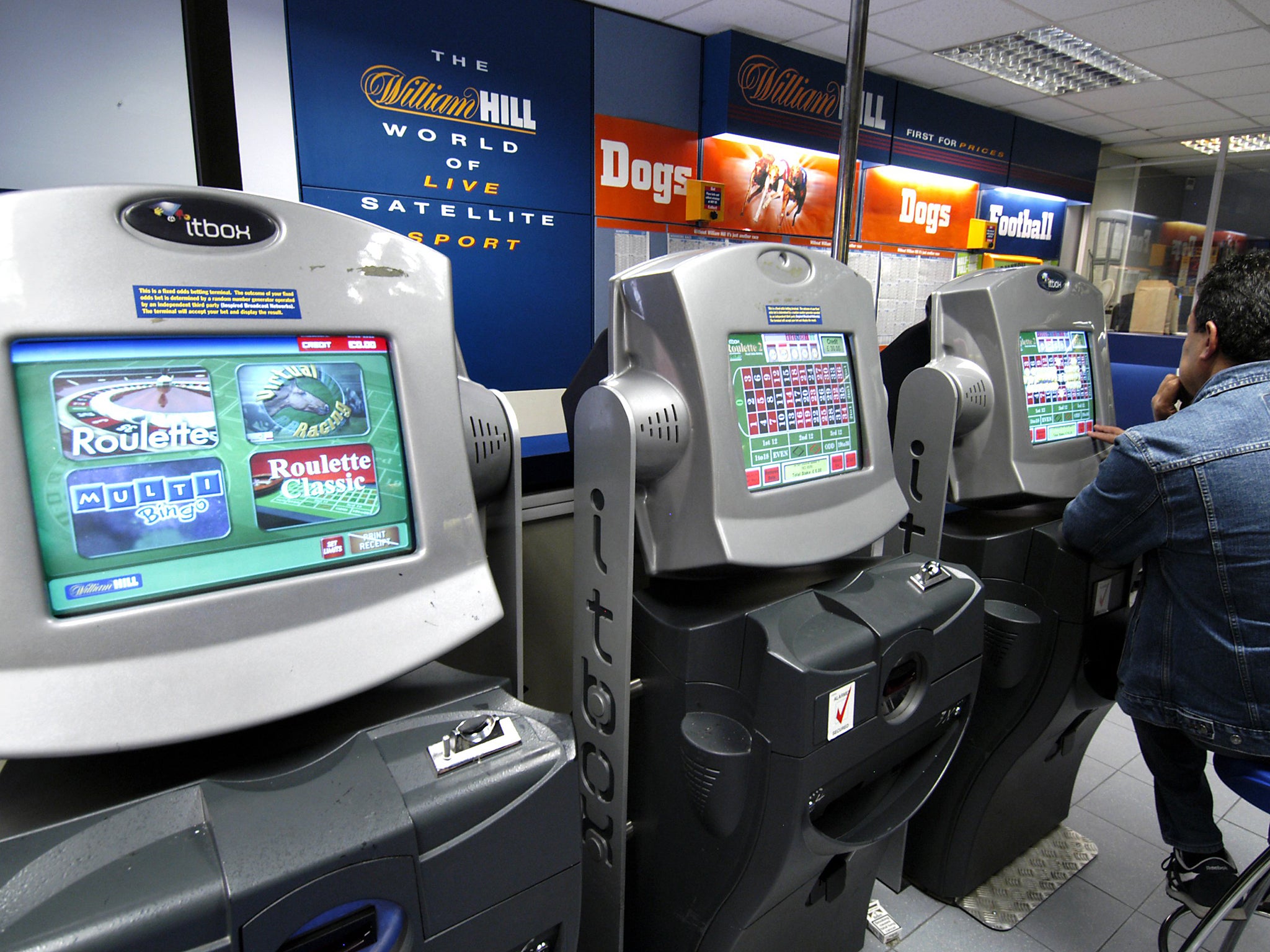 Fixed odds betting terminals at William Hill where betting shop revenues have been sluggish