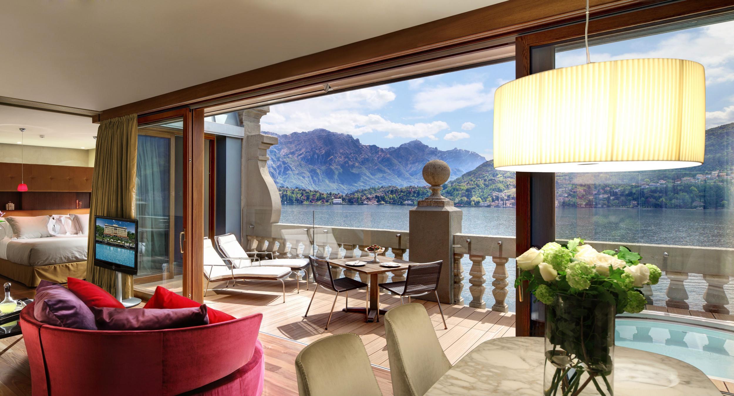 A lakeside suite at the hotel