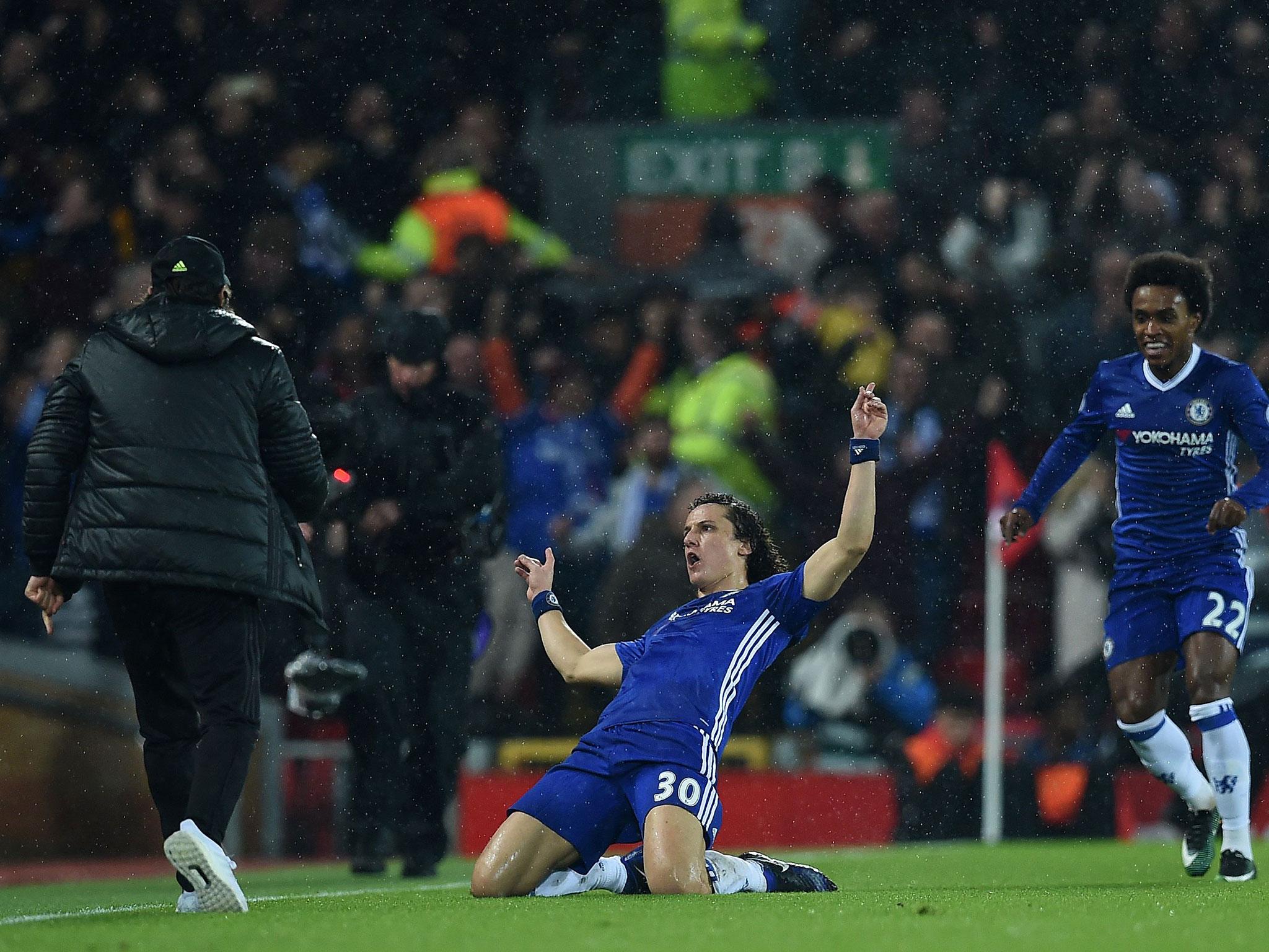 David Luiz's stunning free-kick handed Chelsea the initial lead (Getty)