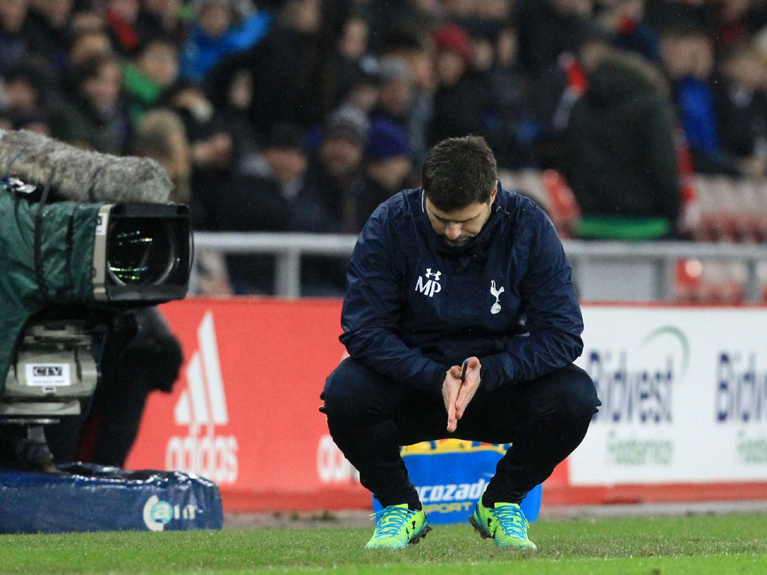 Mauricio Pochettino looks on dejected as Spurs dropped points