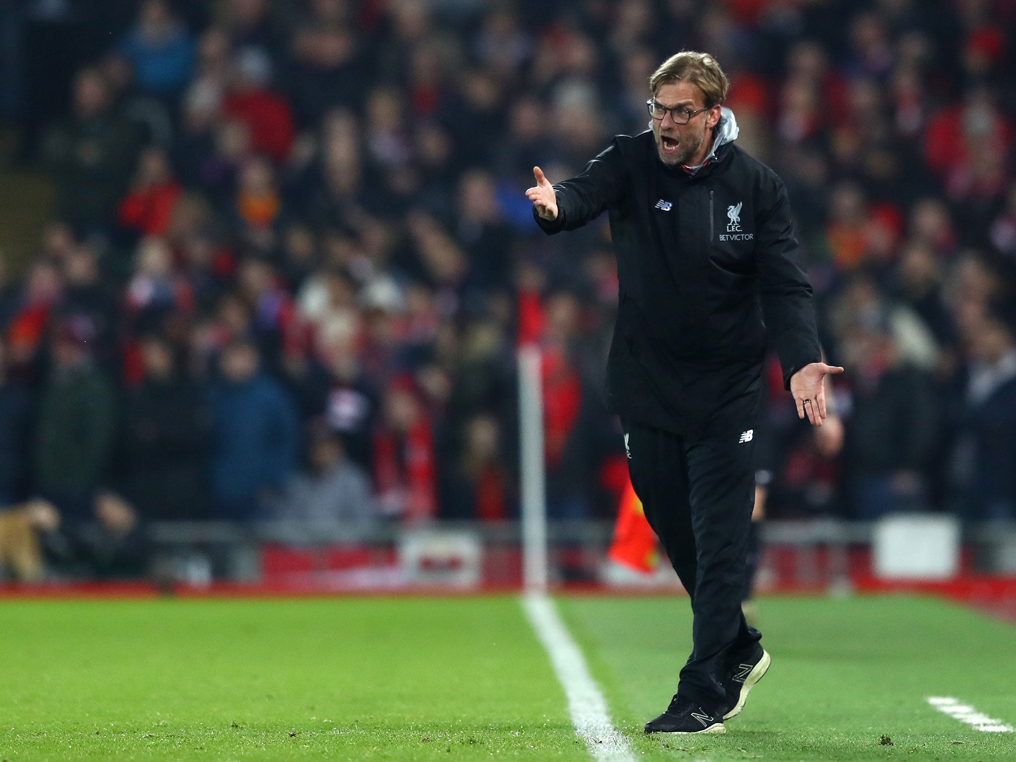 Jurgen Klopp struck an animated, and at times frustrated, figure on the touchline