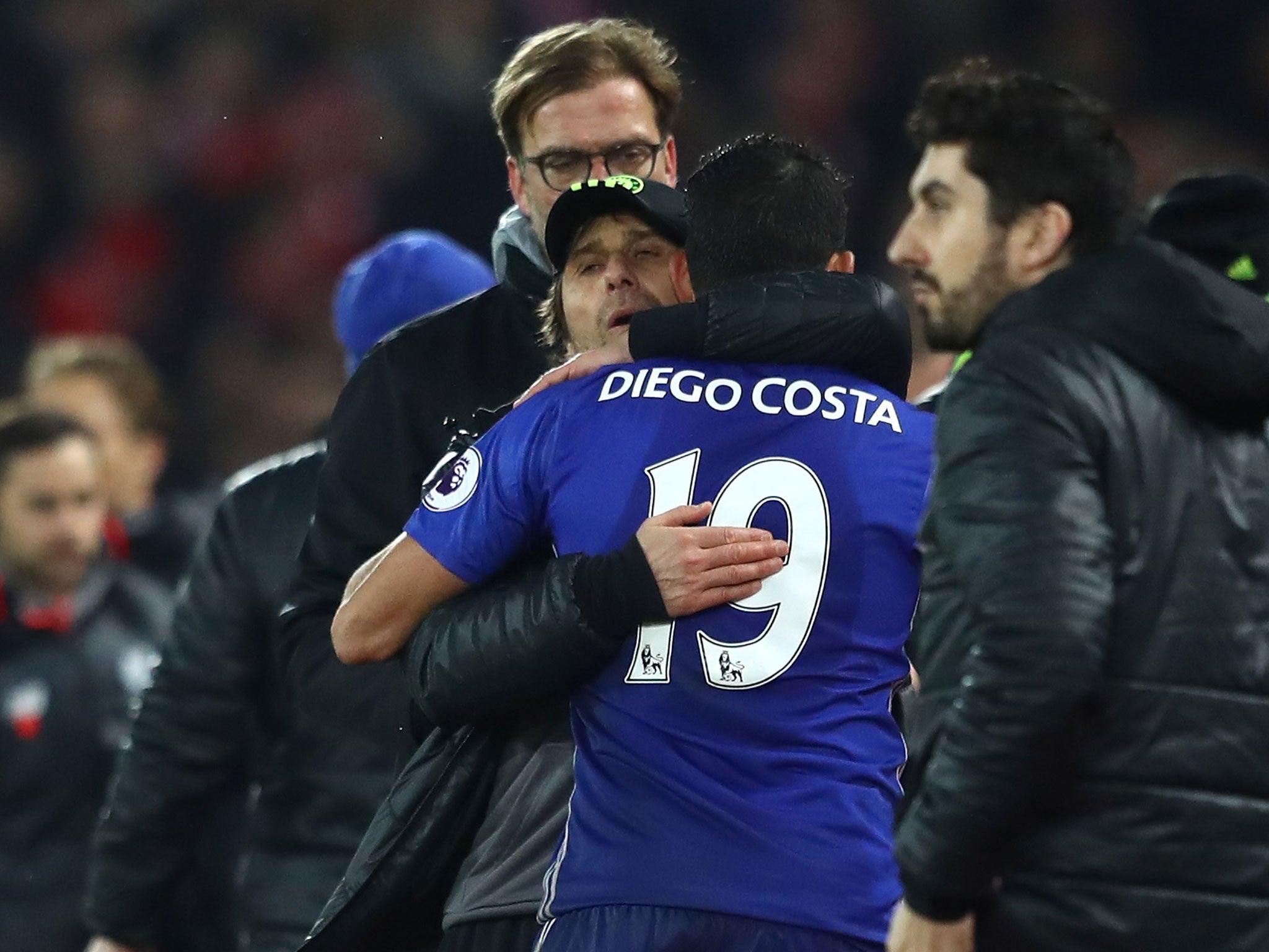 Conte's celebrations after each victory require him to have a shower before he faces the media