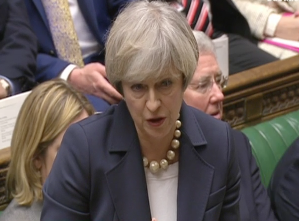 Theresa May, speaking at Prime Minister's Questions