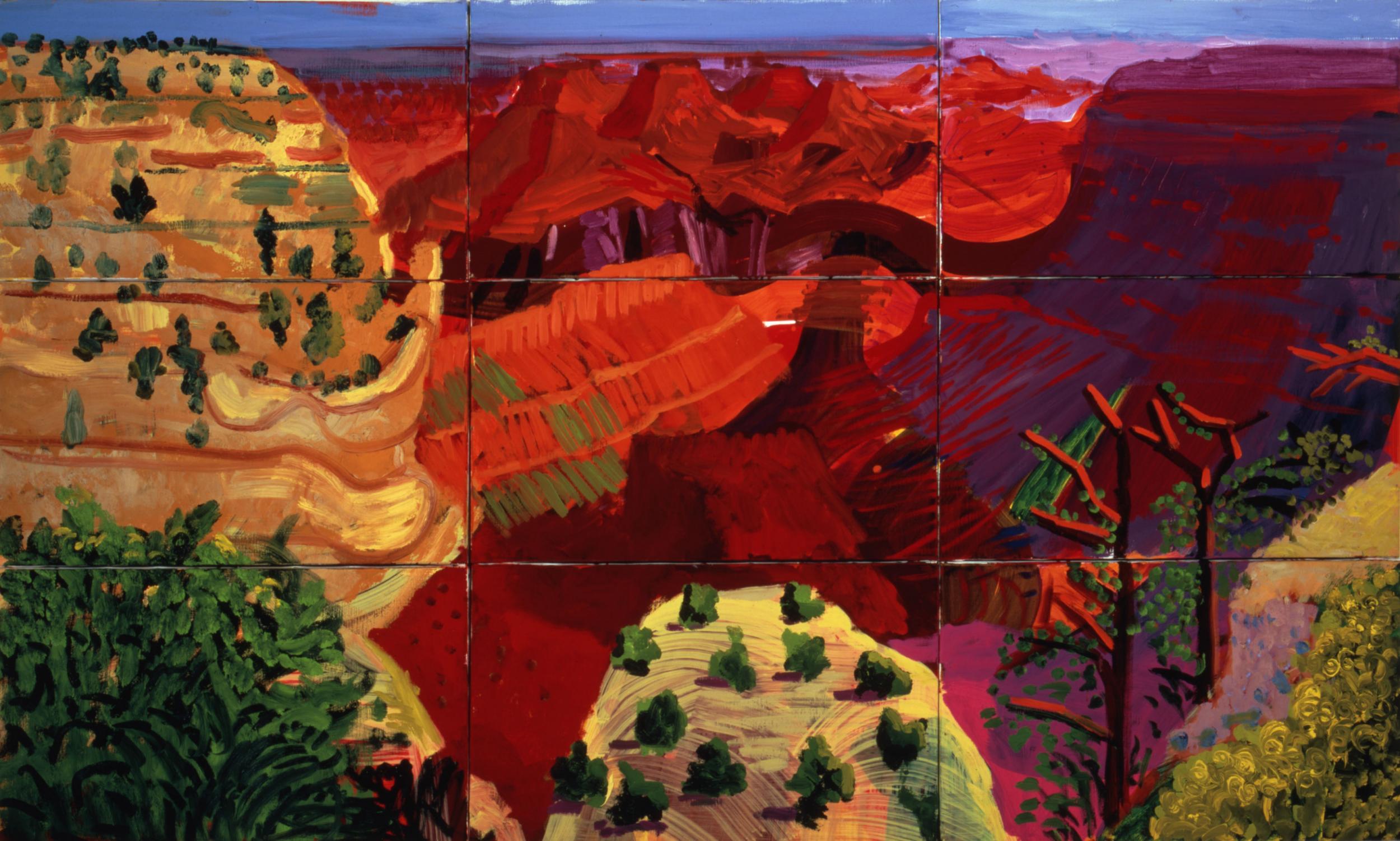 Hockney’s ‘9 Canvas Study of the Grand Canyon’, 1998 (Photo by Richard Schmidt)