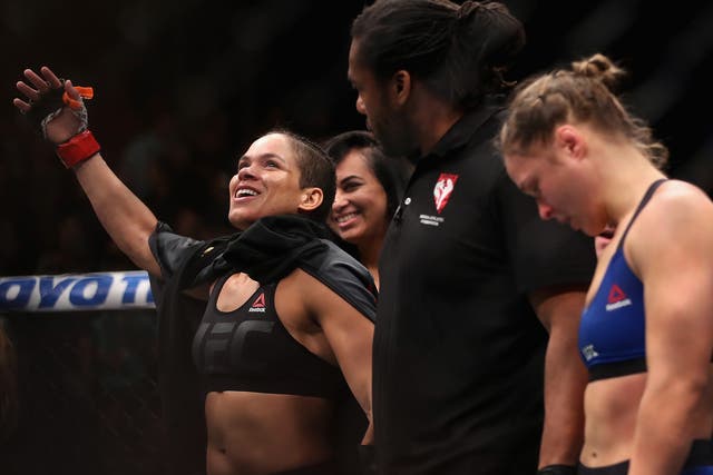 Amanda Nunes did not shy away from celebrating her victory over Ronda Rousey last December