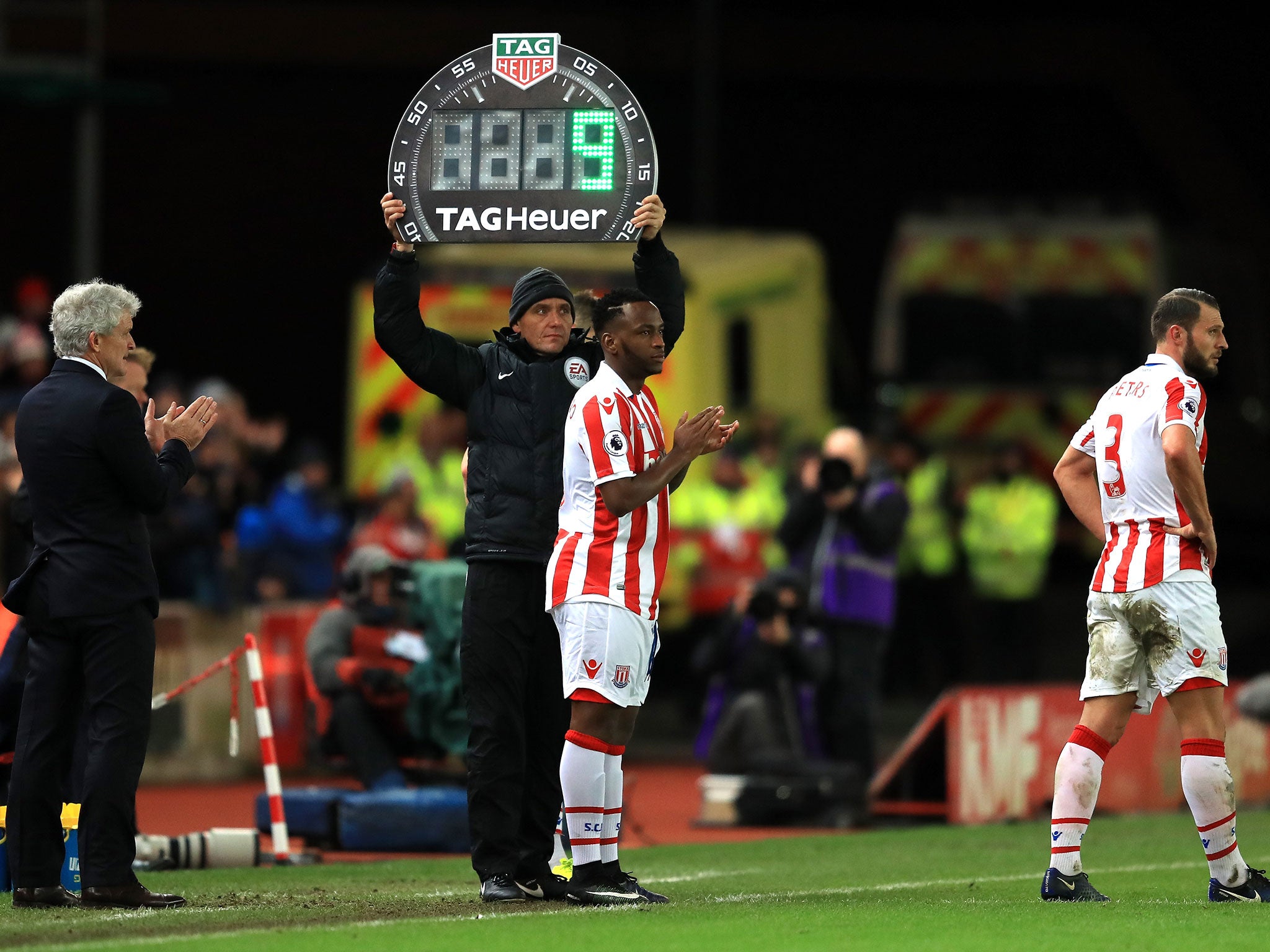 Saido Berahino made his debut for Stoke, coming off the bench