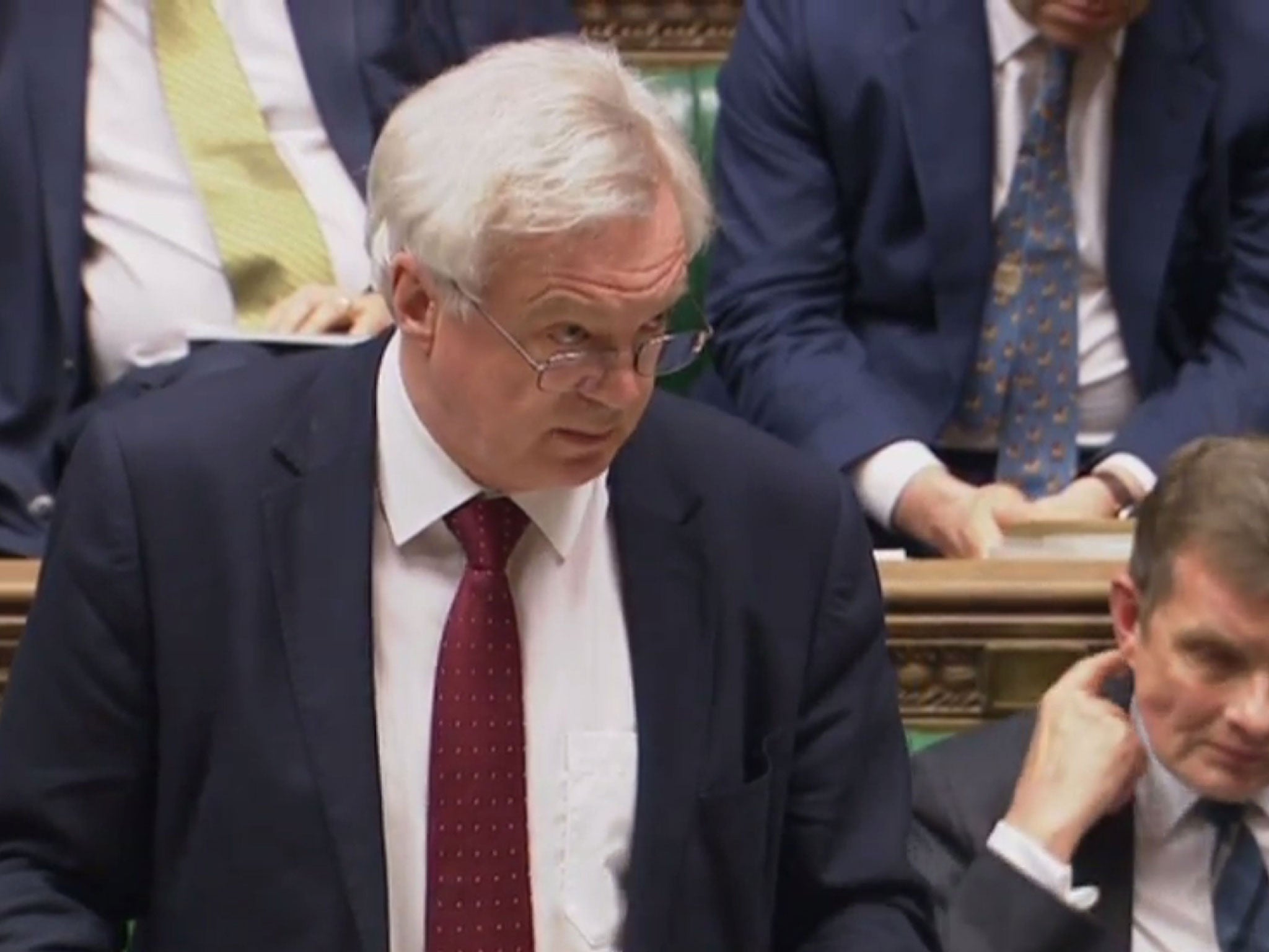 David Davis taking questions in the Commons today