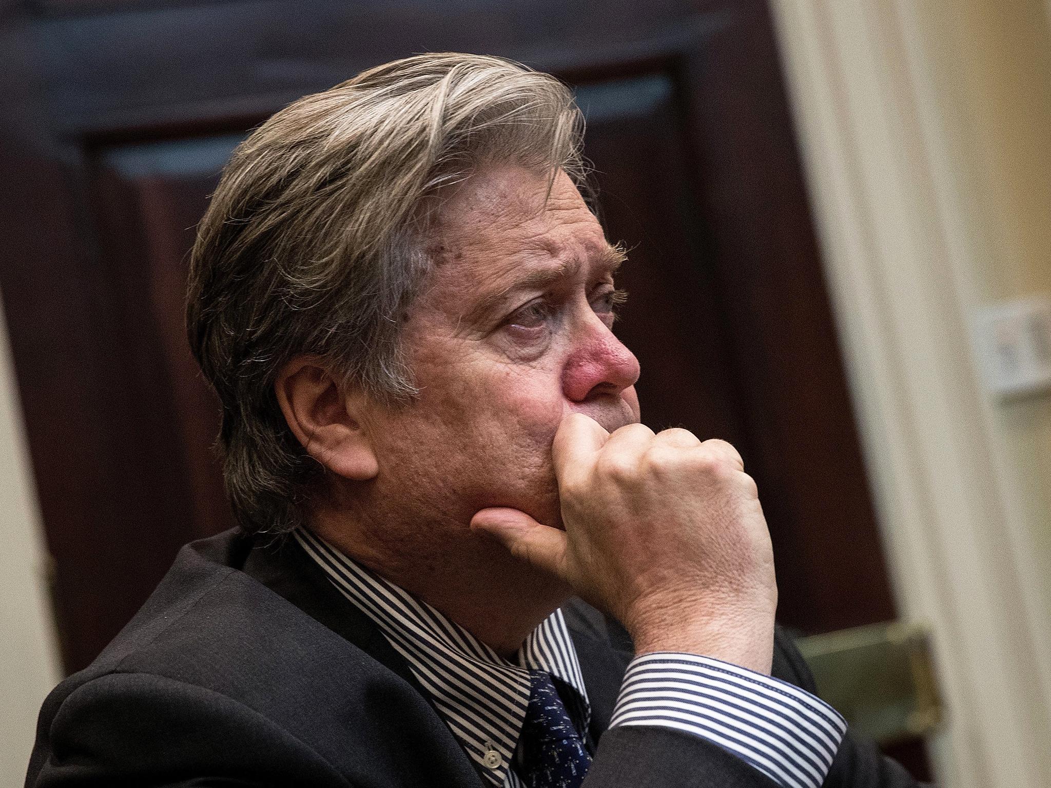 An interview where Steve Bannon, senior adviser to Donald Trump, prophesied a looming conflict has resurfaced