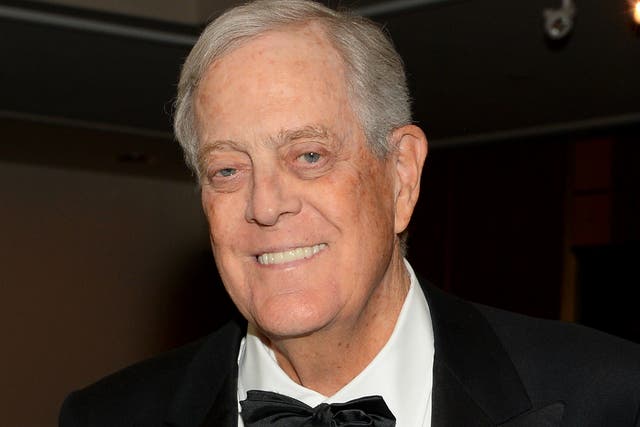 Billionaire businessman David Koch, brother of Charles Koch and Executive Vice President of Koch Industries