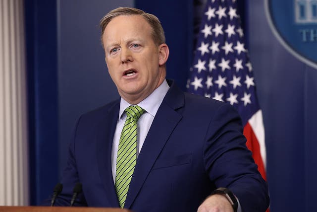 White House Press Secretary Sean Spicer answers questions in the White House briefing room 2 February 2017